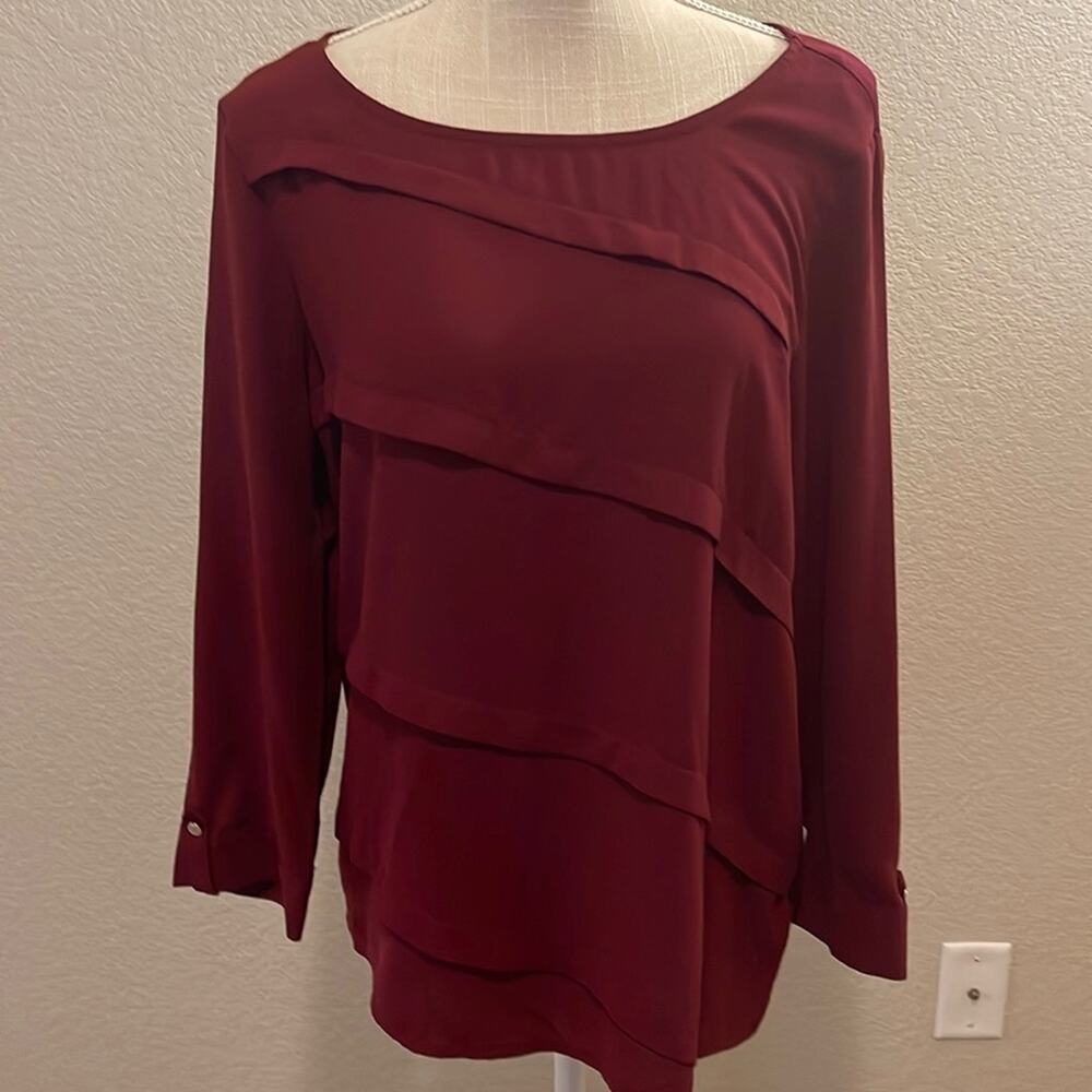 Women’s Dana Buchman Layered Ruffle Blouse Size Large